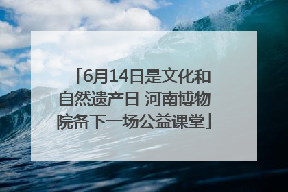 6月14日是文化和自然遗产日 河南博物院备下一场公益课堂