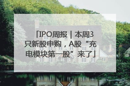 IPO周报｜本周3只新股申购，A股“充电模块第一股”来了